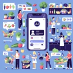 "AI-powered recipe recommendations featured in Amazon's U.S. grocery app, showcasing a variety of fresh ingredients and meal ideas for users."