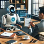 "Adobe Acrobat logo alongside a digital interface showcasing AI-powered contract negotiation tools, highlighting innovation in legal technology for U.S. firms."
